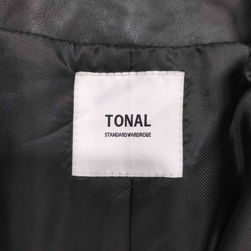 トーナル TONAL 羊革 シープレザー ノーカラージャケット レディース JPN:38