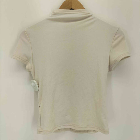 モックネック アシンメトリー ダブルボタン 半袖Tシャツ Y2K レディース
