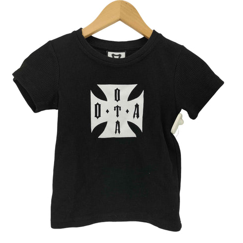 フロントプリント サーマル クルーネックTシャツ Y2K レディース