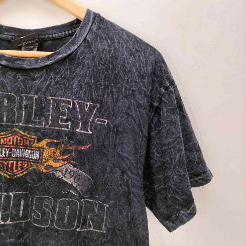 ハーレーダビッドソン HARLEY-DAVIDSON 両面プリント アシッドウォッシュTシャツ メンズ import:L