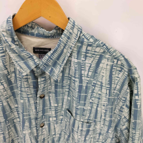 ヴァンヒューゼン VAN HEUSEN 総柄 ボックス ポケット 半袖 シャツ メンズ XL