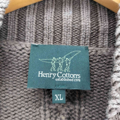 ヘンリーコットンズ Henry Cottons スタンドカラー ケーブルニットジャケット メンズ JPN:XL
