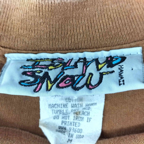 80-90S ISLAND SNOW オールドサーフ 両面 プリント Tシャツ シングルステッチ メンズ import:M