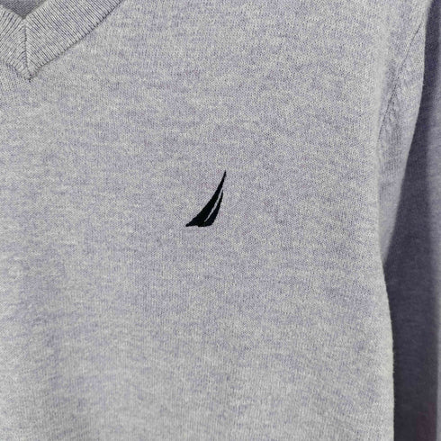 ノーティカ NAUTICA NAVTECH コットンポリ 長袖 Vネック ニット メンズ M
