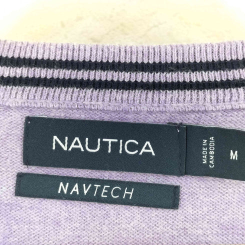 ノーティカ NAUTICA NAVTECH コットンポリ 長袖 Vネック ニット メンズ M