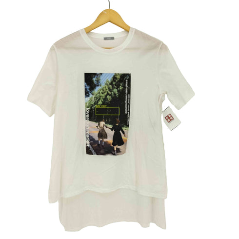 Dw2R センソユニコ フォトプリント テールカット クルーネック 半袖 Tシャツ メンズ JPN:M