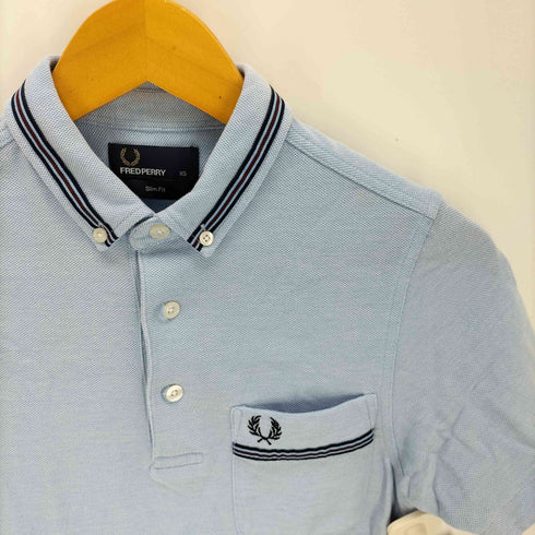 フレッドペリー FRED PERRY Slim Fit ロゴ 刺繍 ワンポケット 鹿の子 ポロシャツ メンズ XS