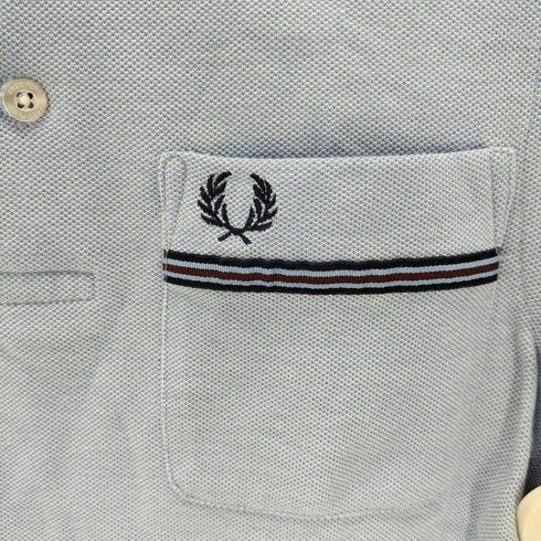 フレッドペリー FRED PERRY Slim Fit ロゴ 刺繍 ワンポケット 鹿の子 ポロシャツ メンズ XS