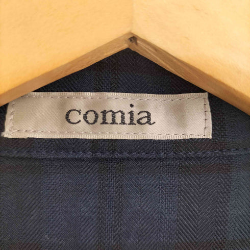 COMIA コミア ブラックウォッチ チェック柄 コート ジャケット レディース