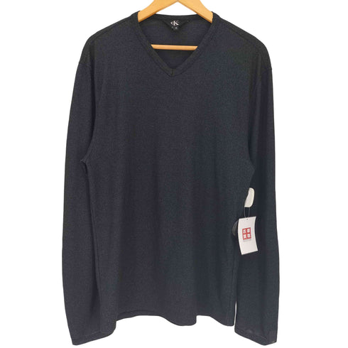 シーケーカルバンクライン ck Calvin Klein 90-00s 三角タグ Vネック ライトオンス ロングスリーブ L/Sシャツ メンズ import:M