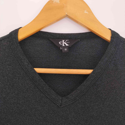 シーケーカルバンクライン ck Calvin Klein 90-00s 三角タグ Vネック ライトオンス ロングスリーブ L/Sシャツ メンズ import:M