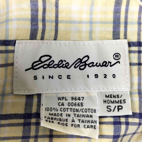 エディーバウアー Eddie Bauer 90-00S 台湾製 チェック ボタンダウン シャツ メンズ import:S
