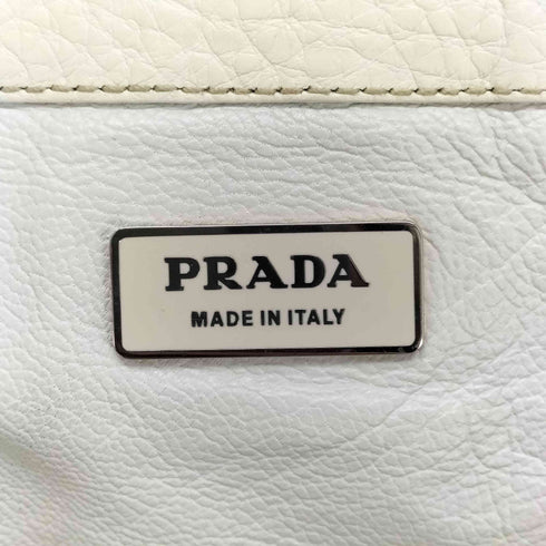 プラダ PRADA ラフィア レザー切替 かご トートバッグ レディース