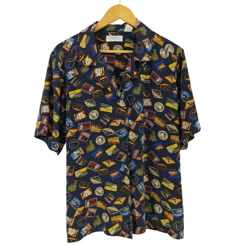 リズクレイボーン LIZ Claiborne elizabeth 総柄 開襟ボックスシャツ メンズ 14