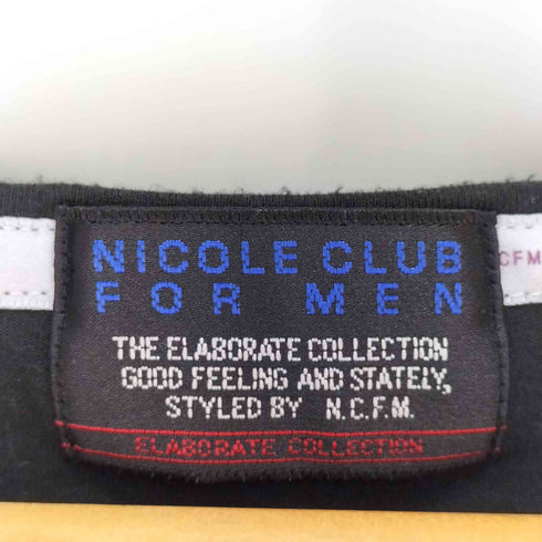 ニコルクラブフォーメン NICOLE CLUB FOR MEN 英字 グラフィックデザイン Vネック Tシャツ Y2K メンズ 50