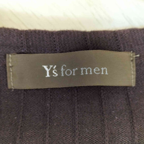 ワイズフォーメン Ys for men 93SS 茶タグ リネン混 アシンメトリー デザイン ノーカラー ニットシャツ メンズ