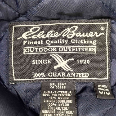 エディーバウアー Eddie Bauer 90-00S 襟レザー 中綿 ハンティング ジャケット メンズ import:M