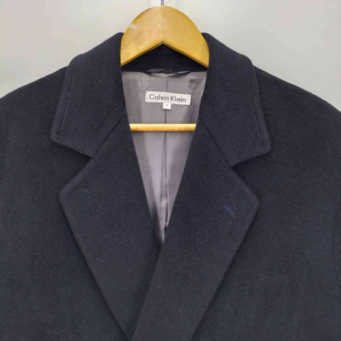 カルバンクライン CALVIN KLEIN ウール ダブル チェスター ロング コート メンズ import:M