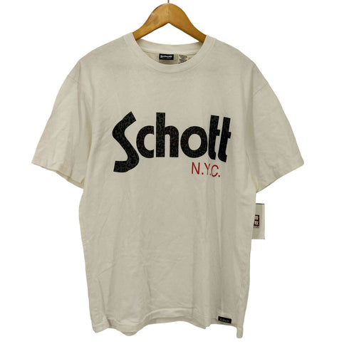 ショット Schott 日本製 SS T LEOPARD LOGO USAコットン ロゴ プリント Tシャツ メンズ import:L
