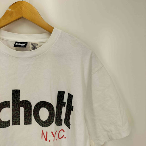 ショット Schott 日本製 SS T LEOPARD LOGO USAコットン ロゴ プリント Tシャツ メンズ import:L