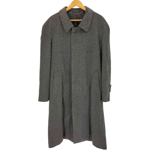 Magnifique CASHMERE 100% カシミヤ グレンチェック ステンカラーコート メンズ L