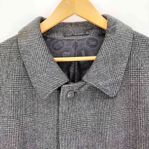 Magnifique CASHMERE 100% カシミヤ グレンチェック ステンカラーコート メンズ L