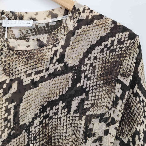 ステラマッカートニー STELLA McCARTNEY スネークスキンプリントメッシュワンピース レディース import:L