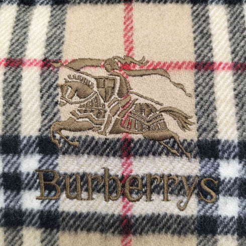 バーバリーズ BURBERRYS 90S ノバチェック ロゴ刺繍 ウール マフラー レディース