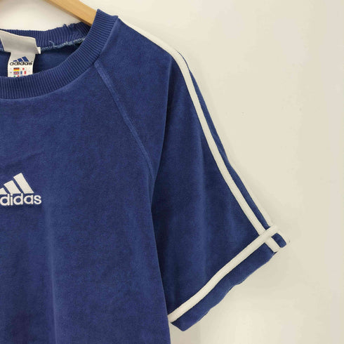 アディダス adidas 90s 万国旗タグ 3ライン ワンポイント クルーネックTシャツ メンズ import:M