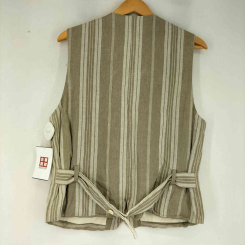 BLICK RAYER リネン100% ストライプデザイン ジレ メンズ JPN:46