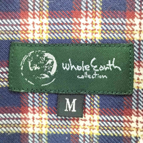 ホールアース whole earth 2ポケット チェック柄 長袖シャツ メンズ import:M