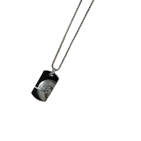 ディーゼル DIESEL レザーコンビ ドッグタグ ネックレス メンズ ONE SIZE