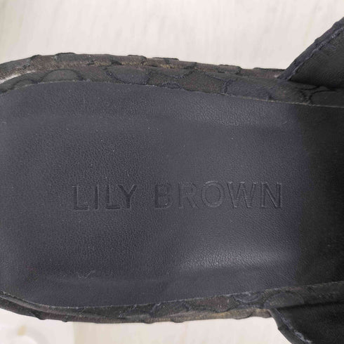 リリーブラウン Lily Brown ジャガード フラット フォーム サンダル レディース JPN:24.5