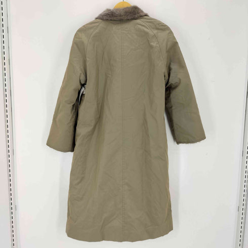 CAPPOTTO 裏地フェイクファー 玉虫 くるみボタン ステンカラーコート レディース JPN:9号