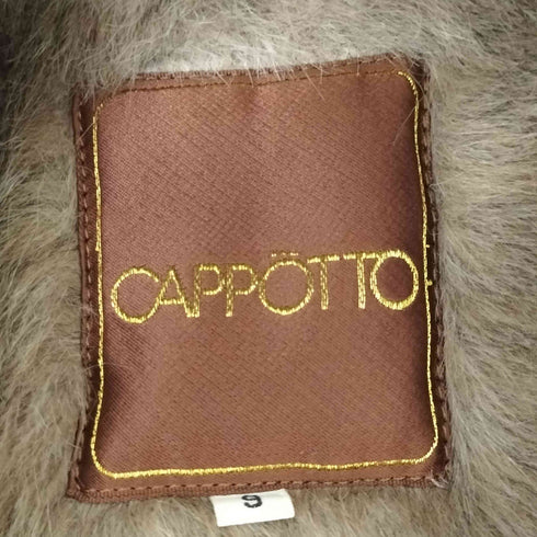 CAPPOTTO 裏地フェイクファー 玉虫 くるみボタン ステンカラーコート レディース JPN:9号