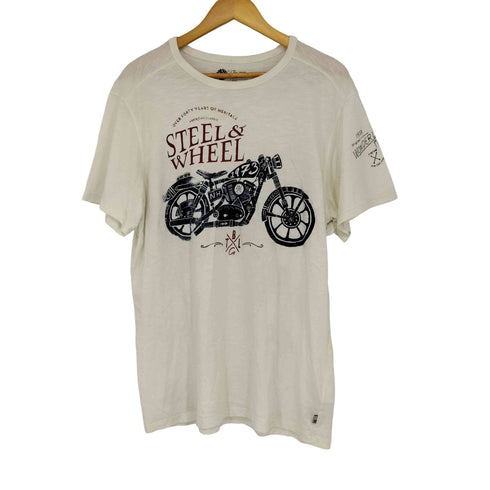 ティンバーランド Timberland バイクプリント クルーネックTシャツ カフェスタイル メンズ JPN:XL