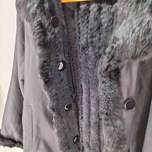 裏地ラビットファー 羊毛 ジャケット レディース M