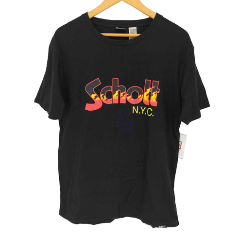 ショット Schott FLAME LOGO TEE フレイムロゴ クルーネックTシャツ メンズ JPN:L