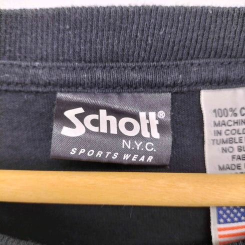 ショット Schott FLAME LOGO TEE フレイムロゴ クルーネックTシャツ メンズ JPN:L