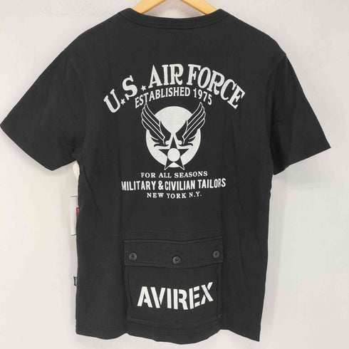 アヴィレックス AVIREX AIRFOCE バックプリント クルーネック ミリタリーTシャツ メンズ JPN:L