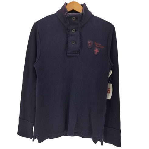 バーバリーブラックレーベル BURBERRY BLACK LABEL ロゴ ワッペン ハーフボタン インサイドアウト ハイネック スウェット メンズ 2