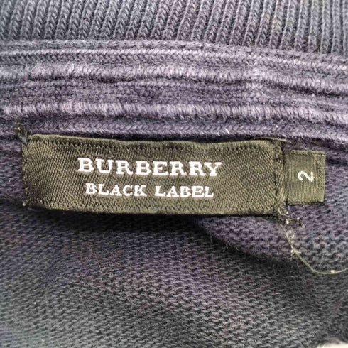 バーバリーブラックレーベル BURBERRY BLACK LABEL ロゴ ワッペン ハーフボタン インサイドアウト ハイネック スウェット メンズ 2