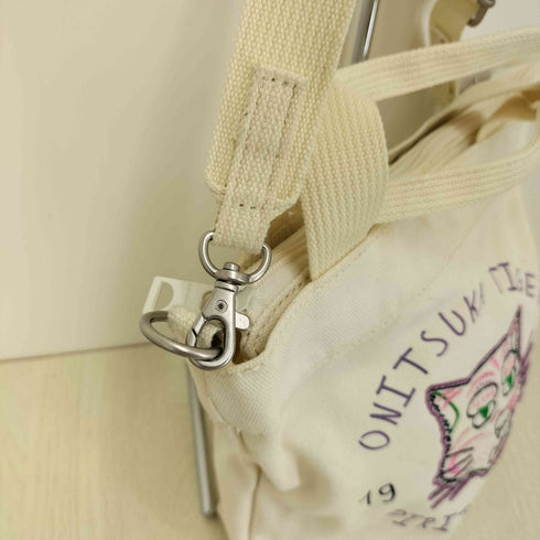 オニツカタイガー ONITSUKA TIGER SMALL CANVAS BAG 刺繍 スモール キャンバス バッグ レディース