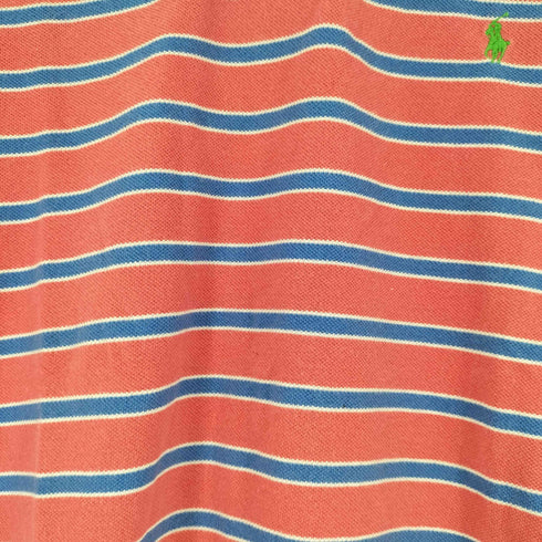 ポロバイラルフローレン Polo by RALPH LAUREN 90s スモールポニー刺繍 半袖 ボーダー ポロシャツ メンズ import:M