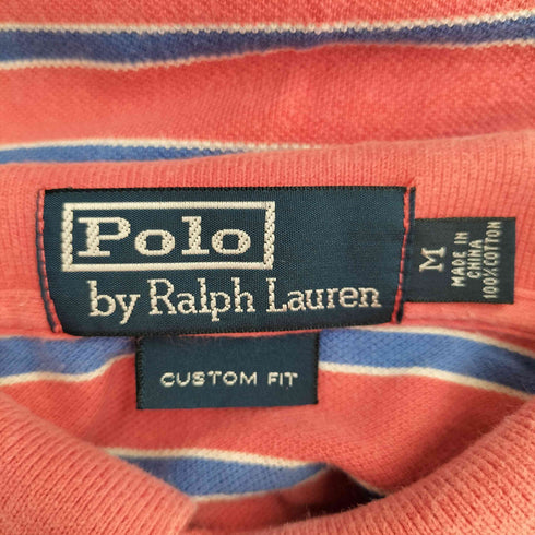 ポロバイラルフローレン Polo by RALPH LAUREN 90s スモールポニー刺繍 半袖 ボーダー ポロシャツ メンズ import:M