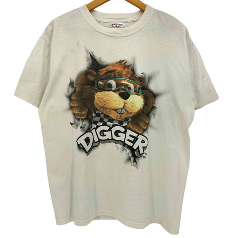 00s Chase Authentics ボディ スポーツ番組 DIGGER 騙し絵 プリント Tシャツ メンズ import:L