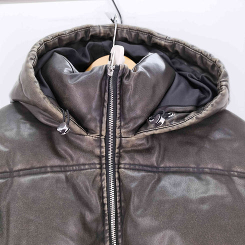 ザラ ZARA フェイクレザー パファージャケット クロップド レディース import:S