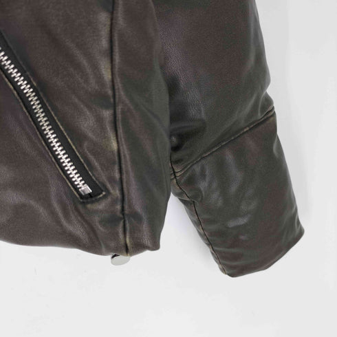 ザラ ZARA フェイクレザー パファージャケット クロップド レディース import:S