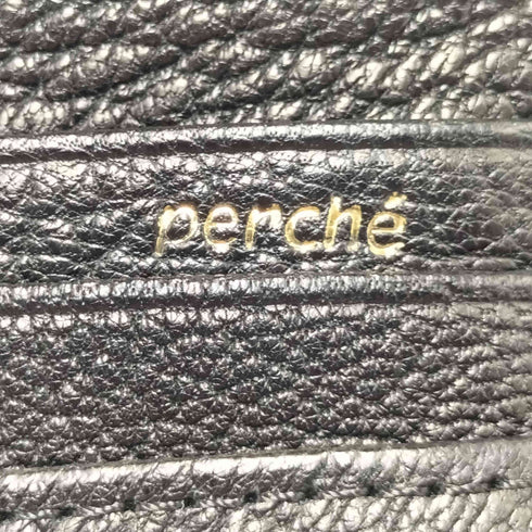 ペルケ perche アクリル玉 シボレザー がま口 二つ折り財布 レディース