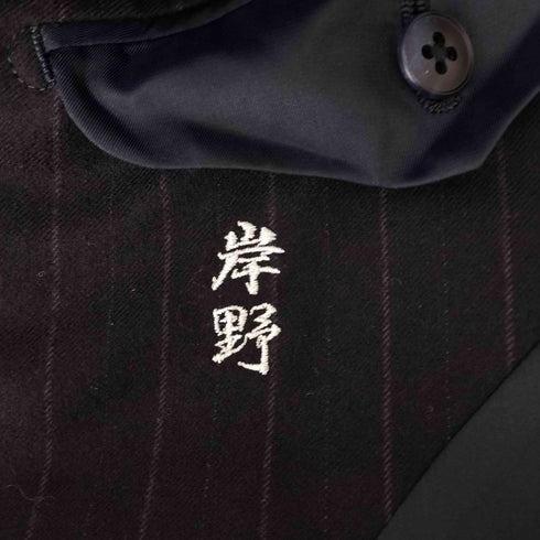 バーバリーロンドン BURBERRY LONDON ピークドラペル ストライプダブルテーラードジャケット 2タックパンツ セットアップ メンズ 94-82-175 A6
